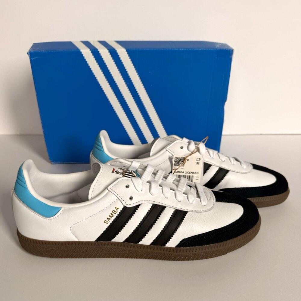 adidas Samba Newcastle United FC Sneakers White Black Men’s 10 Women’s 11 New